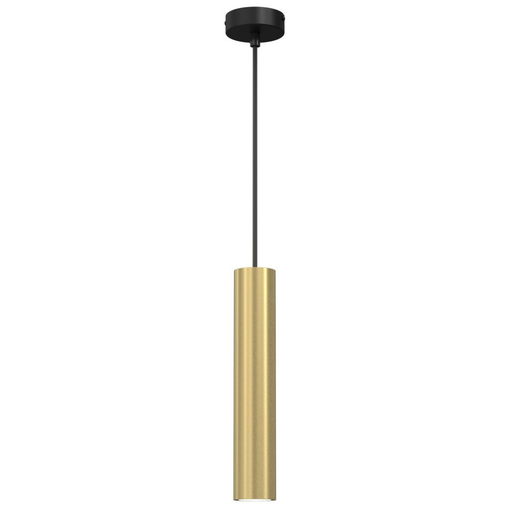 Pojedyncza, złota lampa wisząca, podłużna tuba LX 0114 z serii RAITO