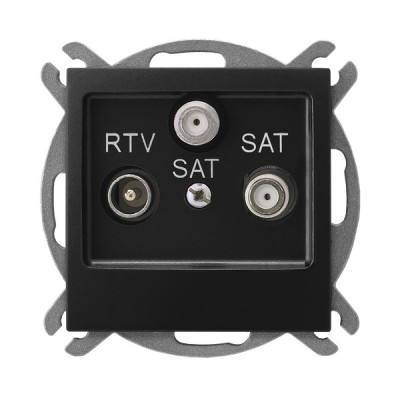 Ospel IMPRESJA Gniazdo RTV-SAT z dwoma wyjściami SAT czarny metalik GPA-Y2S/m/33 GPA-Y2S/m/33