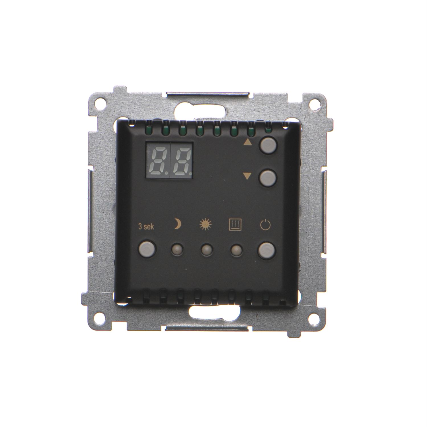 Regulator temperatury Kontakt-Simon 54 DTRNW.01/49 z wyświetlaczem z czujnikiem wewnętrznym moduł 162 A, 230V~ czarny