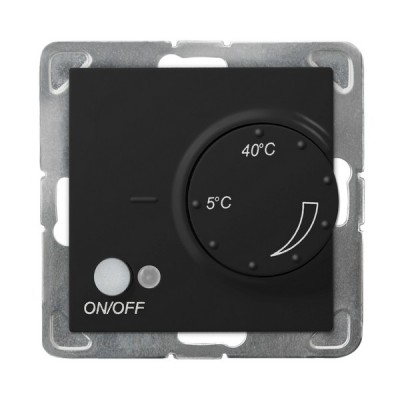 Regulator temperatury Ospel Impresja RTP-1YN/m/33 z czujnikiem napowietrznym czarny metalik