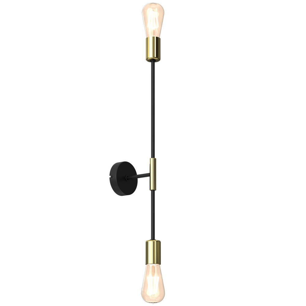 Luminex Flame 3905 lampa wisząca zwis 2x60W E27 czarna/złota