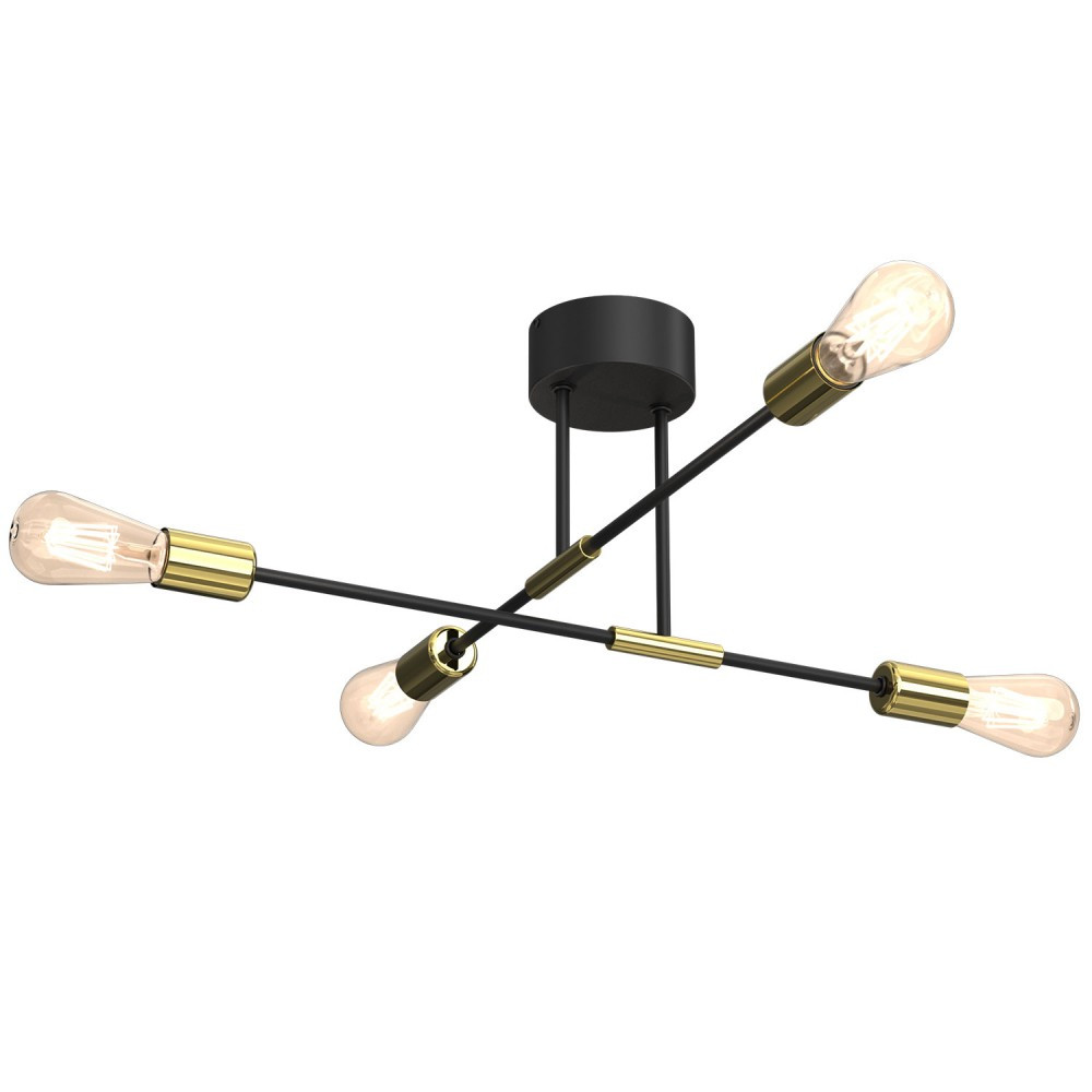 Luminex Flame 3906 lampa wisząca zwis 4x60W E27 czarna/złota
