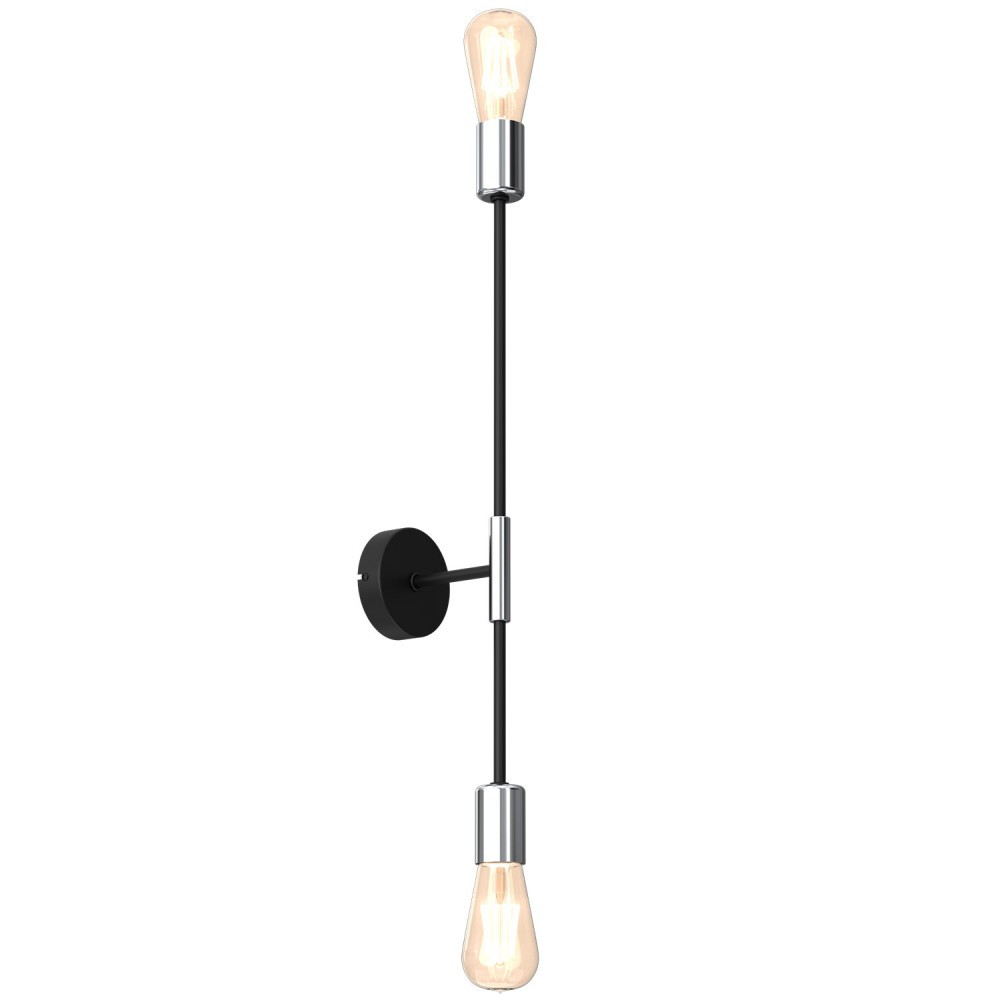 Luminex Flame 3908 lampa wisząca zwis 2x60W E27 czarna/chromowana