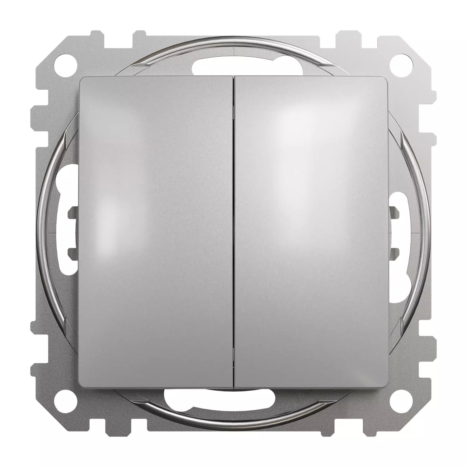 Łącznik schodowy Schneider Sedna Design SDD113108 podwójny srebrne aluminium Design & Elements