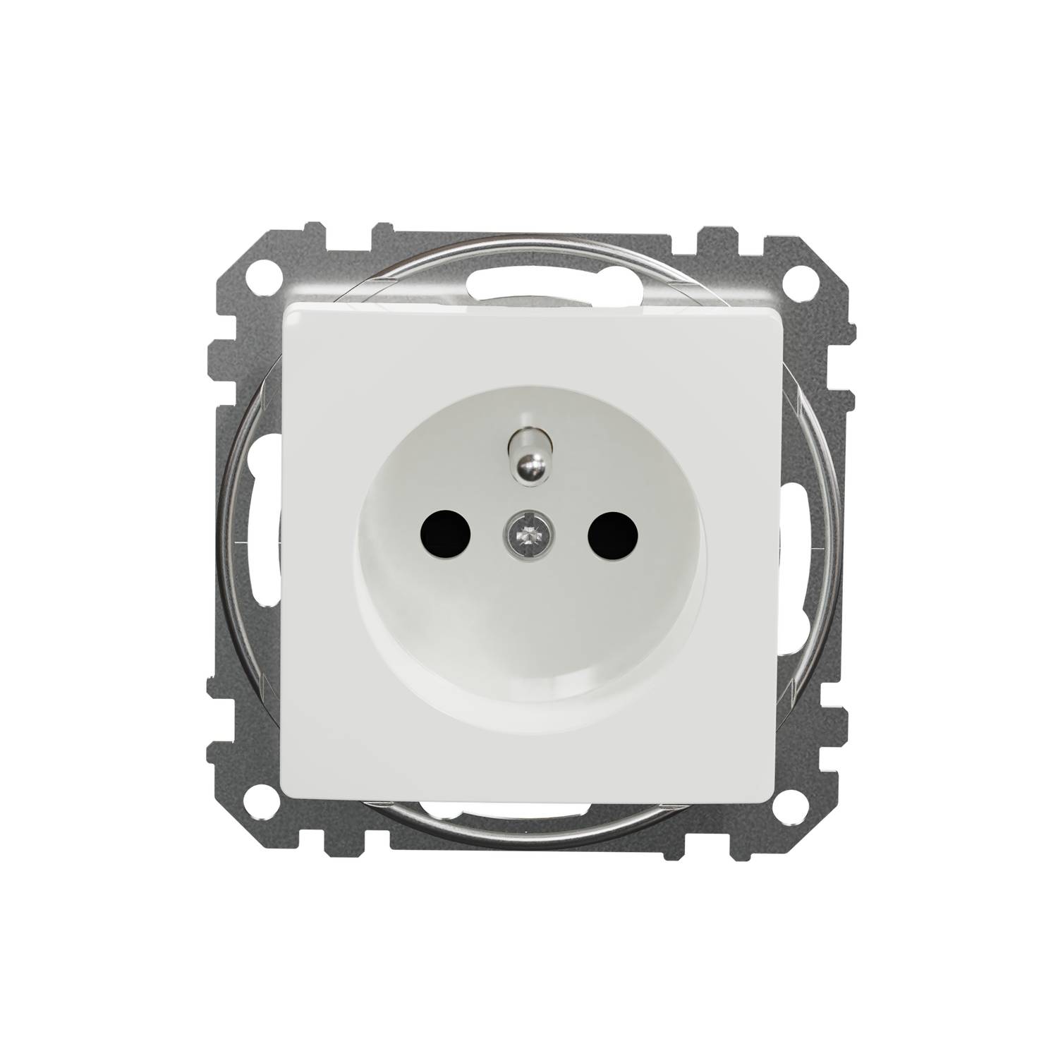 Gniazdo pojedyncze z uziemieniem Schneider Sedna Design SDD111011 z przesłonami białe Design & Elements