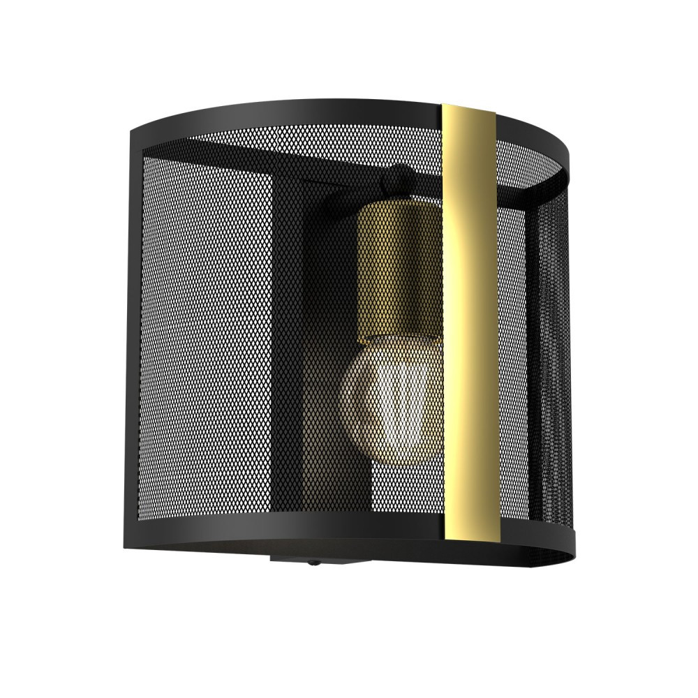 Luminex Kaga 4147 kinkiet lampa ścienna 1x60W E27 czarny/złoty