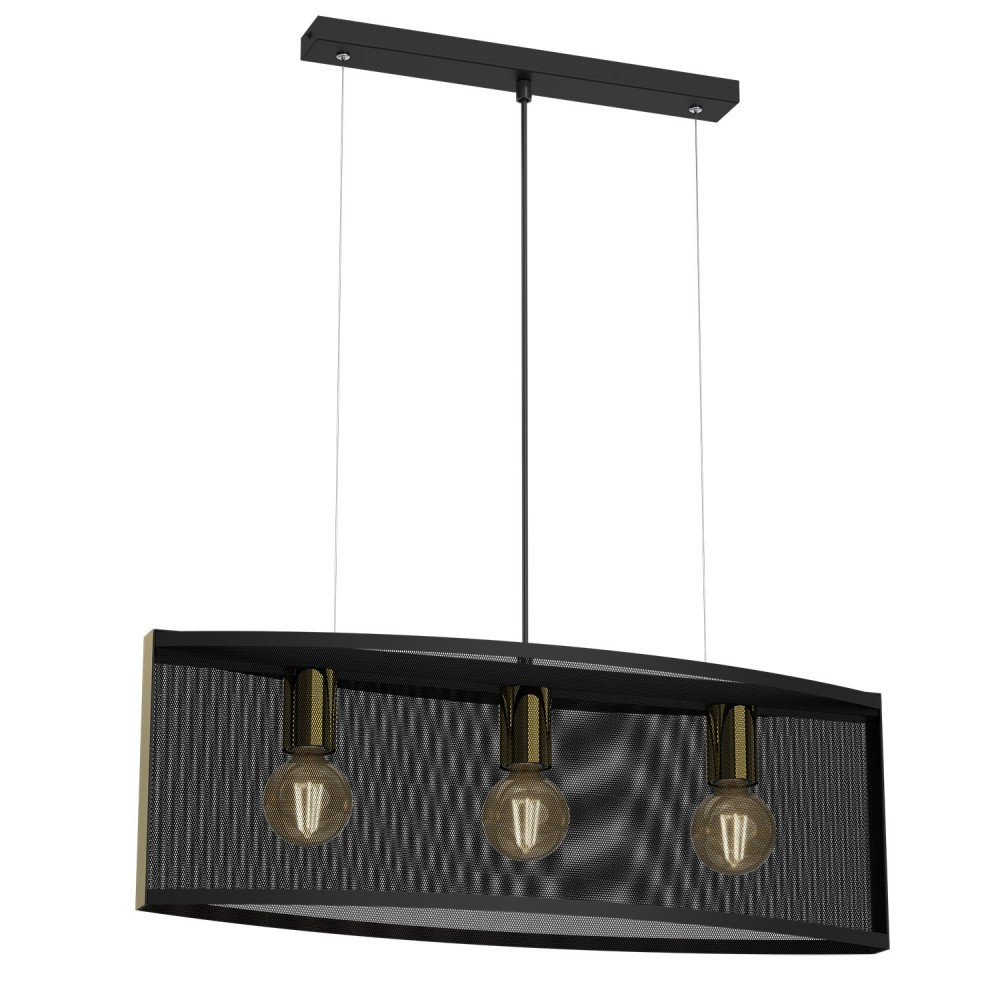 Luminex Tear 4152 lampa wisząca zwis 3x60W E27 czarna/złota