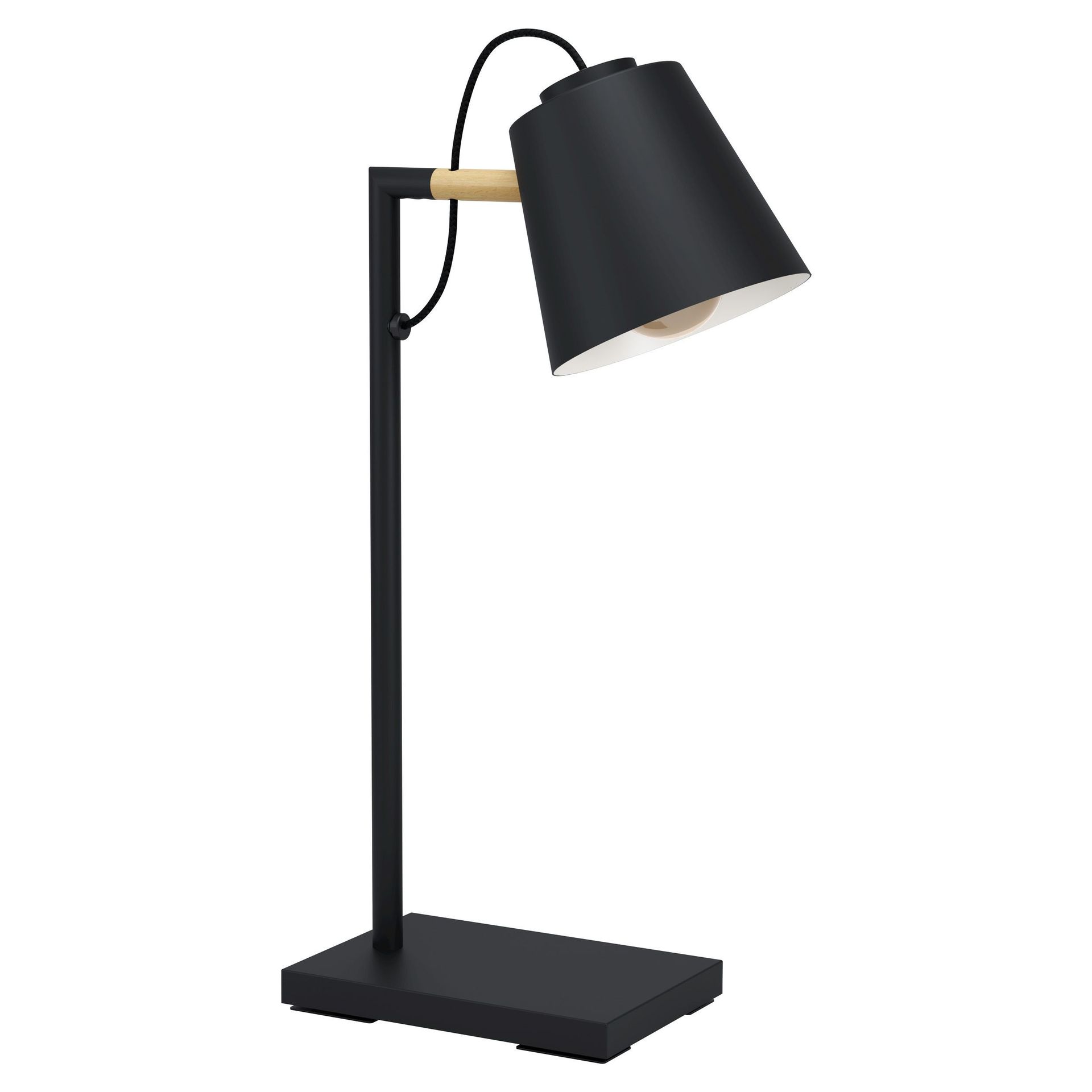 Eglo Lacey 43613 lampa stołowa lampka 1x40W E14 czarna/drewno