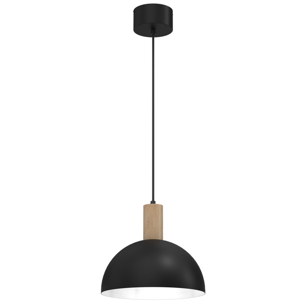 Luminex Single 3889 lampa wisząca zwis 1x60W E27 czarna/drewniana