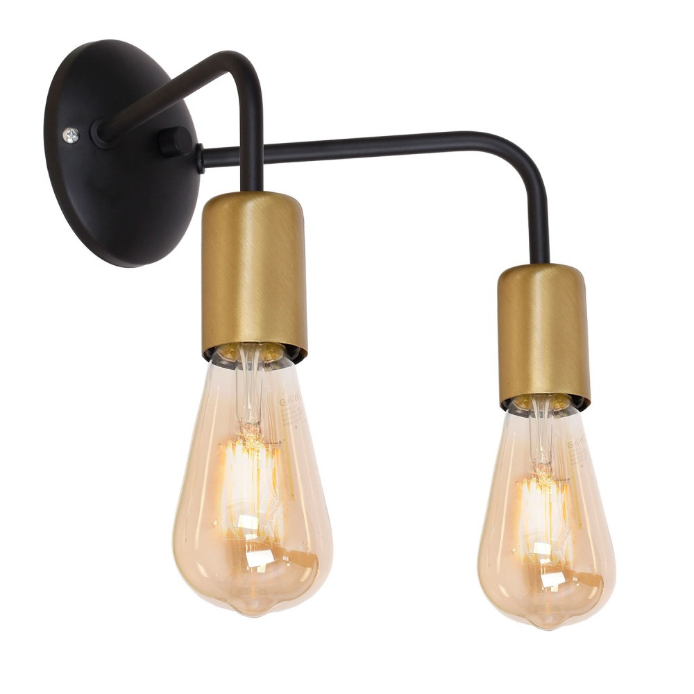 Luminex Brenda 1065 kinkiet lampa ścienna 2x60W E27 czarny/złoty