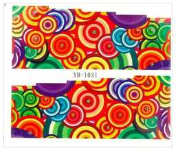 Naklejki wodne do paznokci arkusz 6,5 x 5,5 cm na 10 palców yb Nr 1031