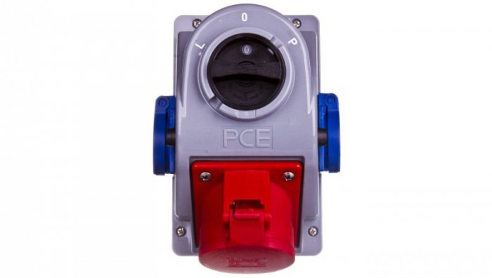 PCE Gniazdo siłowe z wyłącznikiem seria COMBO-POL 32A 400V 3P+Z+N gniazda 2x230V, wył. L-O-P 960625421W
