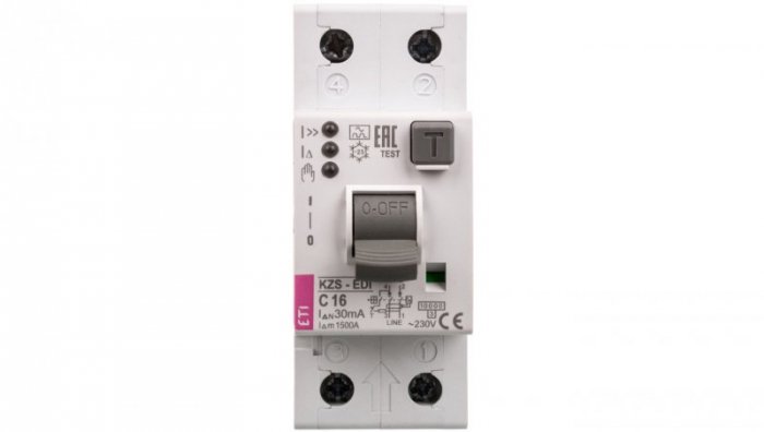 ETI ETI_POLAM Wyłącznik różnicowo-nadprądowy KZS-2M2p 2P C16 typ A 002172525