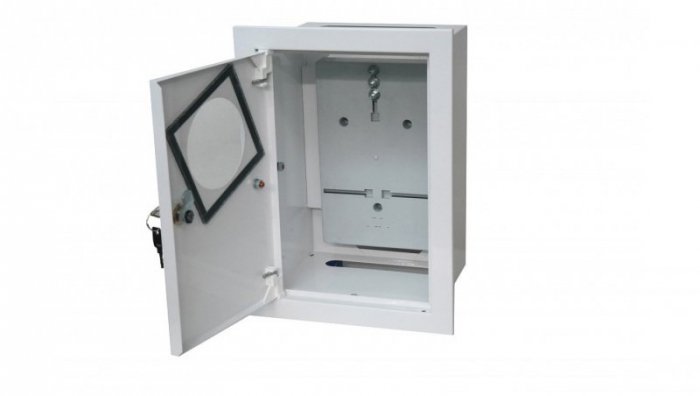 alfako Rozdzielnica podtynkowa metalowa 1x1F zamek okienko RAL 9003 A-RW18 A-RW18