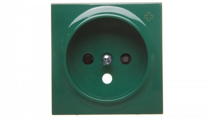 Kontakt Simon KONTAKT_SIMON Plakietka gniazda pojedynczego z uziemieniem i ochroną styków SIMON 54 Zielony DGZ1ZP/33