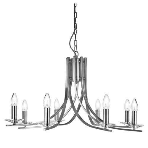 Ascona lampa wisząca 8-punktowa satynowe srebro 4168-8SS