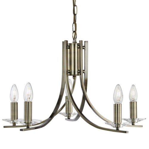5-pkt. Lampa wisząca Ascona o antycznym wyglądzie