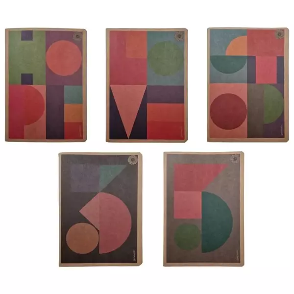 Zeszyt A5/80K kratka New Geometric (5szt) - Ziemia Obiecana