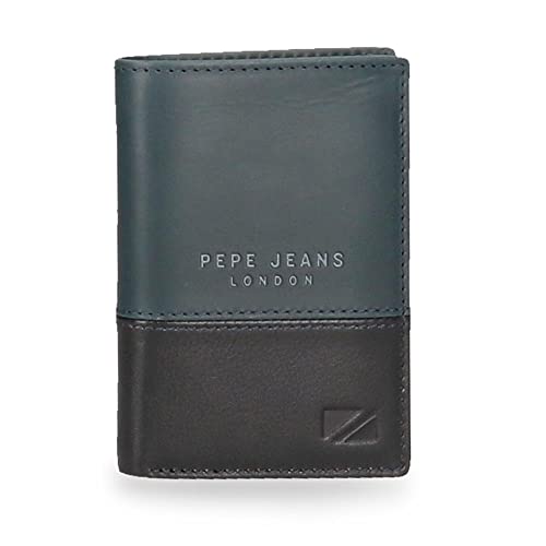 Pepe Jeans Kingdom pionowy portfel z portfelem, unikalny, Niebieski, única, Portfel pionowy z portmonetką