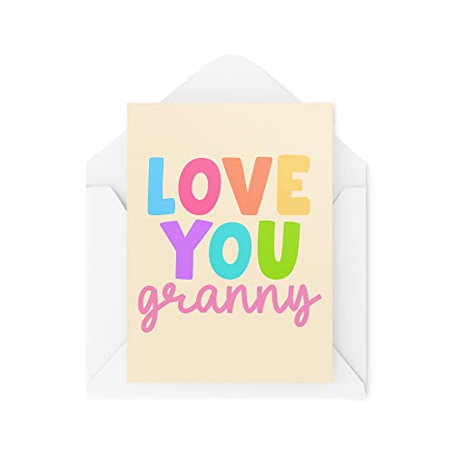 Śmieszne nowości kartki z życzeniami | Love You Granny | Urodziny Dzień Matki Babcia Nana Myśląca o Tobie przekomarzanie się zabawny żart | CBH1288