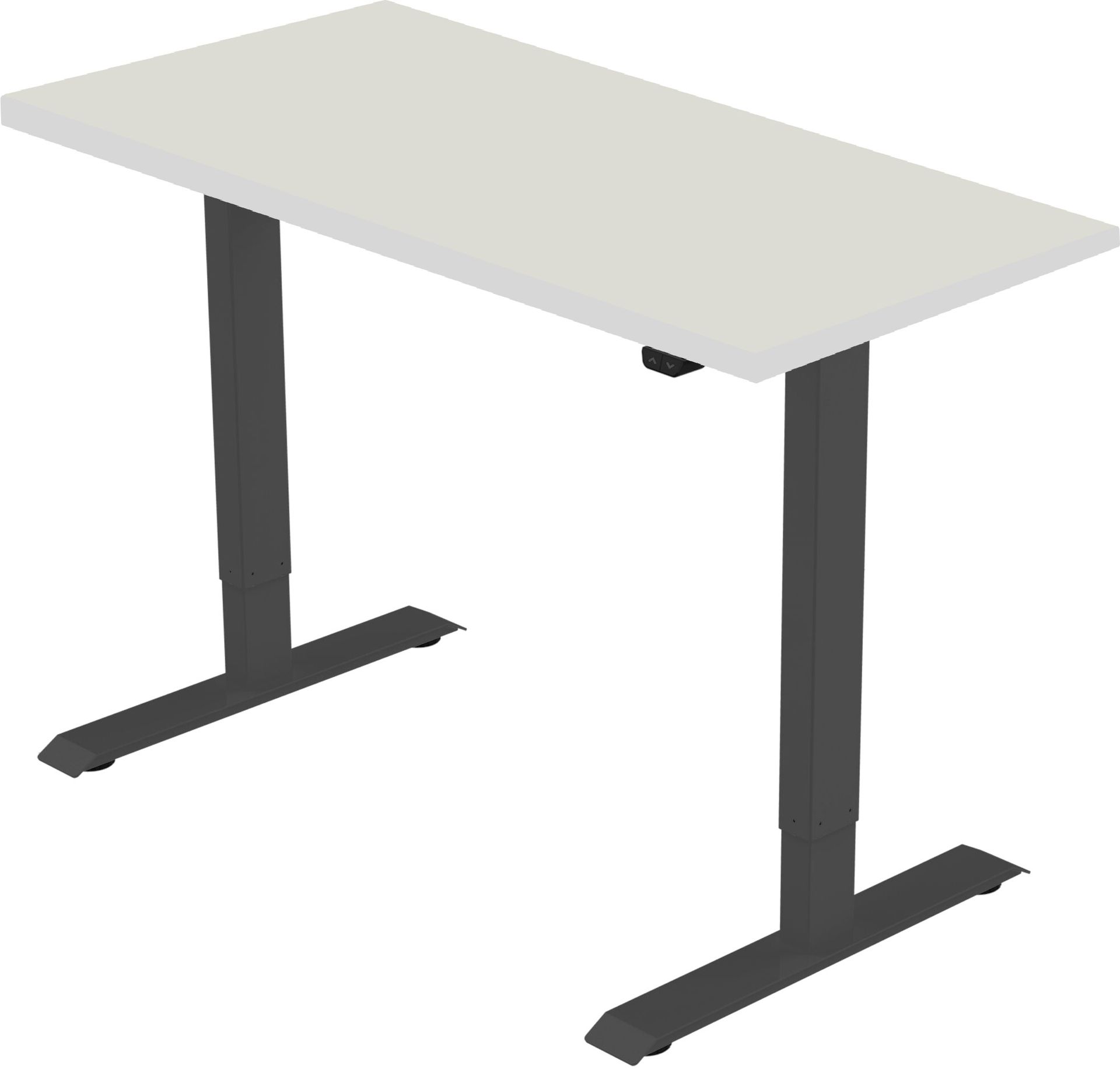 celexon Economy eAdjust-71121 elektryczne biurko z regulacją wysokości (czarne) z białym blatem 175 x 75 cm