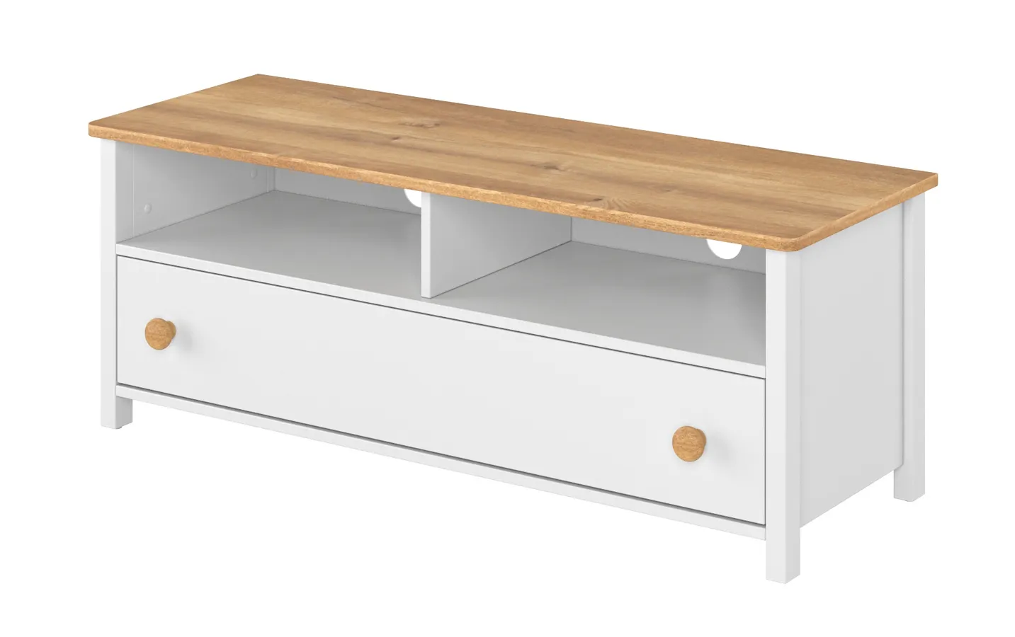 Biała szafka RTV do salonu skandynawskiego - SO Z2-F79