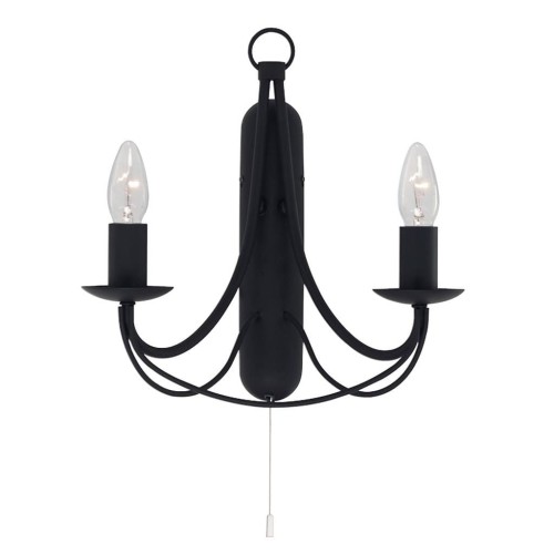 Maypole kinkiet 2-punktowy czarny 6342-2BK
