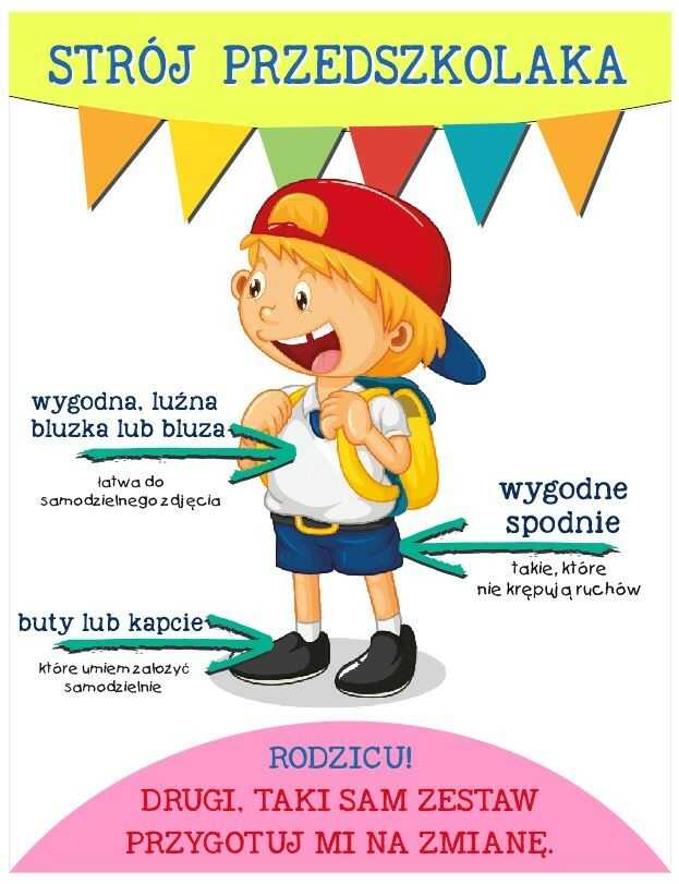 Strój przedszkolaka - kolorowa naklejka na ścianę