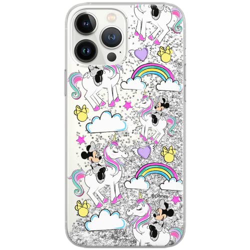 ERT GROUP etui na telefon Apple Iphone 13, case oryginalny i oficjalnie licencjonowany przez Disney, wzór Minnie 037, optymalnie dopasowane, z efektem płynnego brokatu