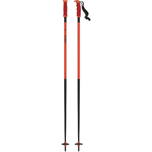ATOMIC REDSTER kijki narciarskie – długość 135 cm – niezawodny 4 x aluminiowy kijek narciarski – ergonomiczny uchwyt na kiju – wysokiej jakości kijki narciarskie do Racer – kijki z talerzem 60 mm
