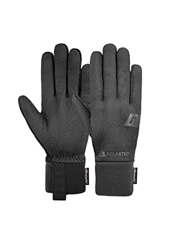 Reusch Unisex Power Stretch Touch-TEC krótkie zakończenie, szybkoschnące rękawice sportowe do biegania, jazdy na rowerze, wędrówek, ekran dotykowy rękawiczki zimowe, czarne, rozmiar 7,5, czarny