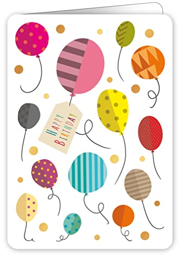 Quire kolorowe kartki z okazji urodzin balony