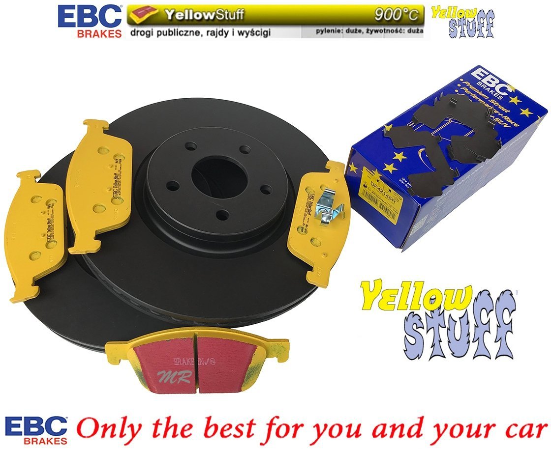 Przednie klocki YellowStuff + tarcze hamulcowe 320mm EBC seria Premium Ford Kuga AWD 2013-2019