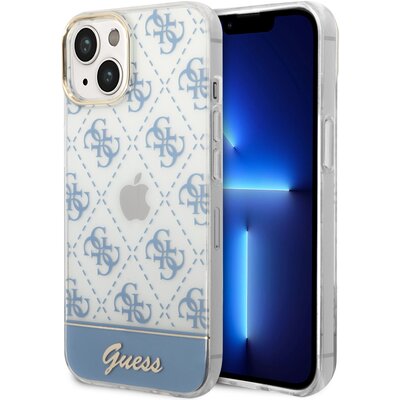 Etui Guess 4G Pattern Script do Apple iPhone 14 Niebieski