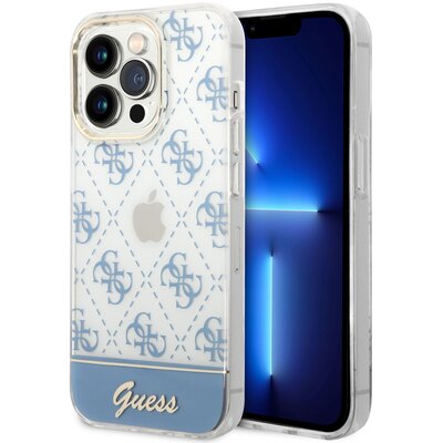 Etui Guess 4G Pattern Script do Apple iPhone 14 Pro Niebieski
