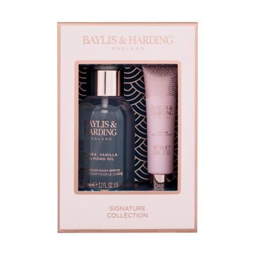 Baylis & Harding Jojoba, Vanilla & Almond Oil Signature Collection zestaw Spray do ciała 95 ml + błyszczyk do ust 12 ml dla kobiet