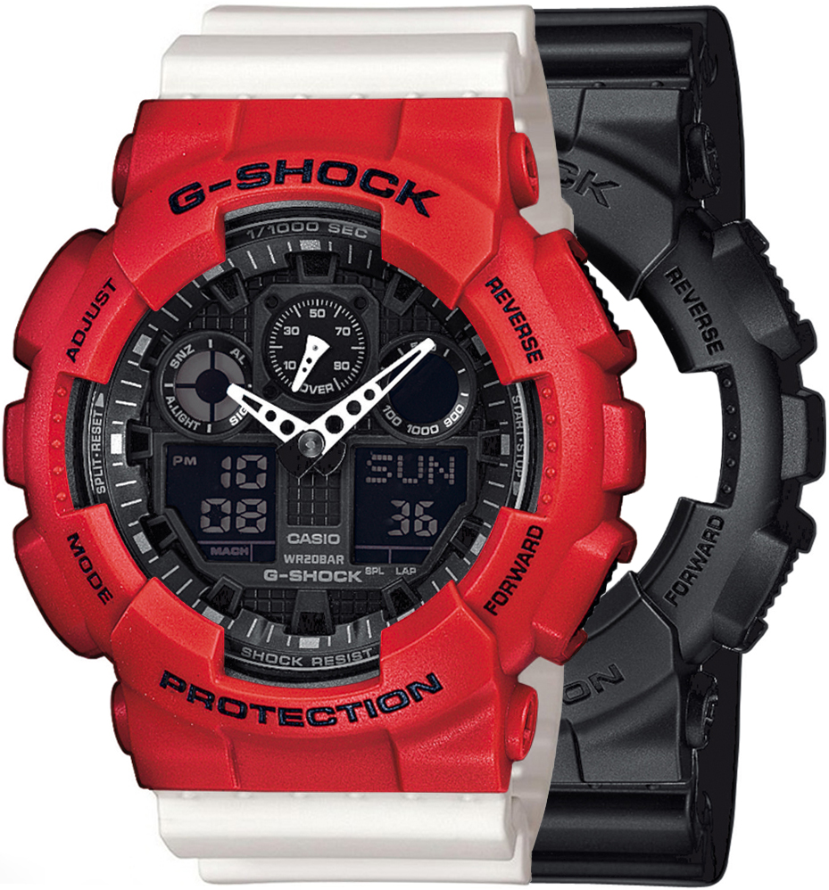 Zegarek G-SHOCK SET GA-100-1A1ER + BEZEL 10395289 + PASEK 10395227