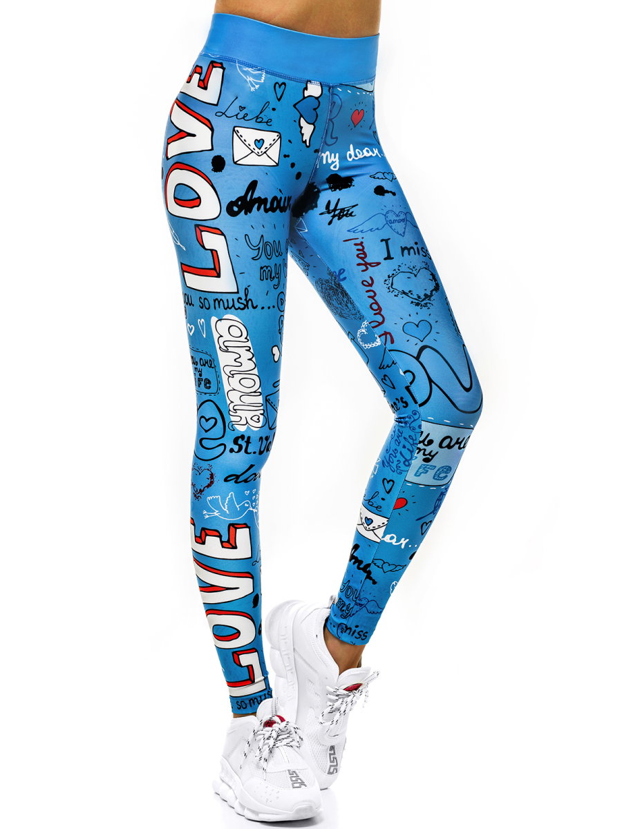 Legginsy damskie niebieskie OZONEE O/20755 - Ozonee