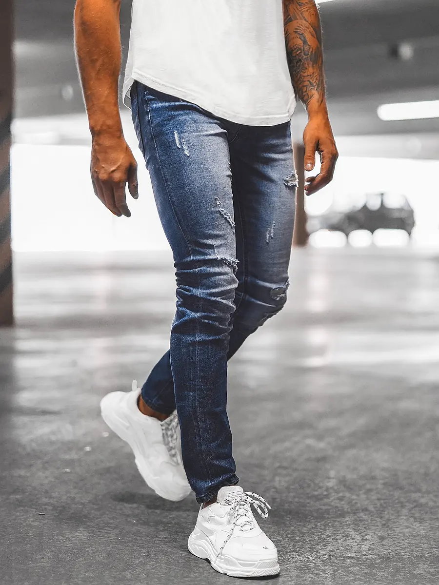 Spodnie jeansowe męskie niebieskie OZONEE NB/MP0054B - Ozonee
