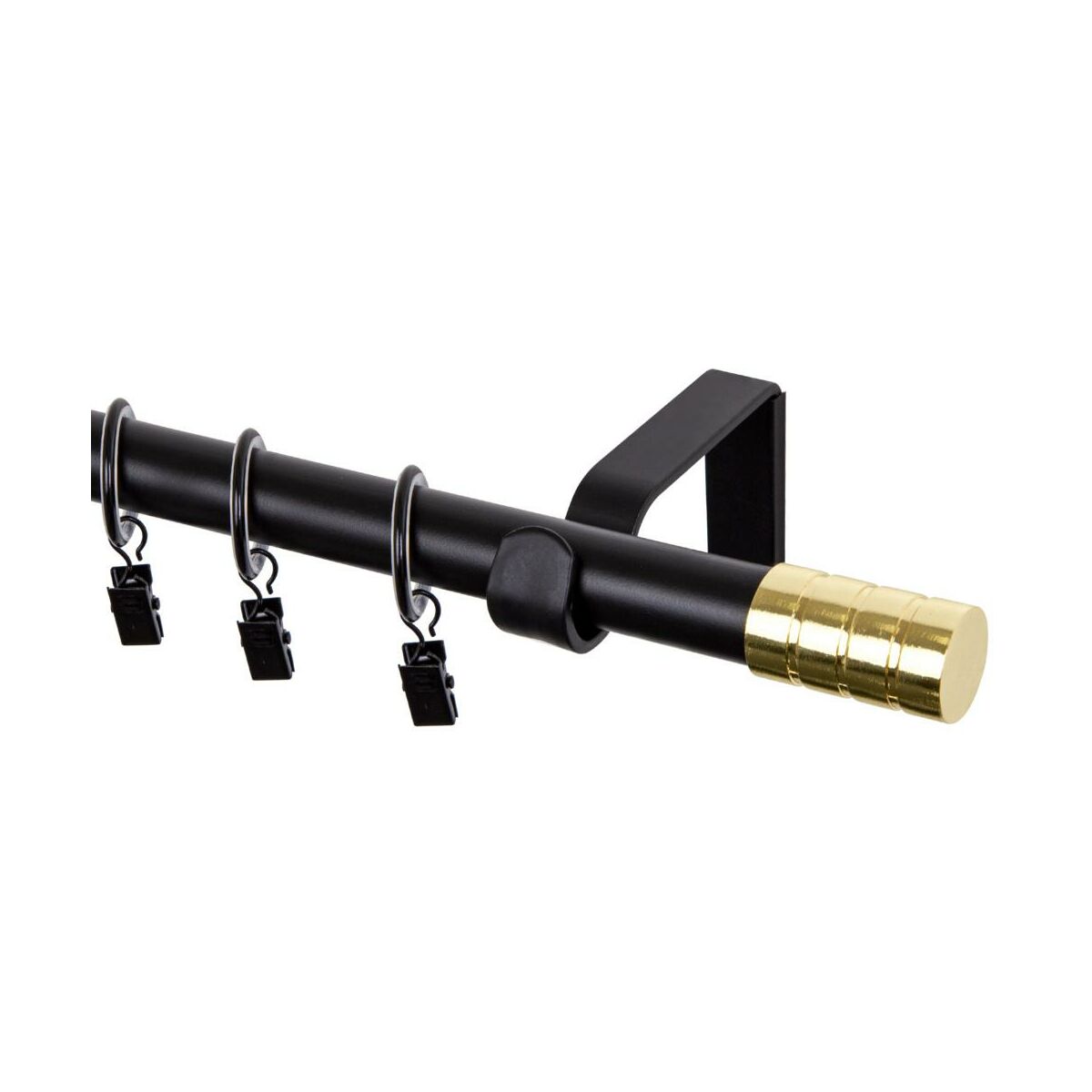 Karnisz Alto 240 cm pojedynczy czarno-złoty 19 mm