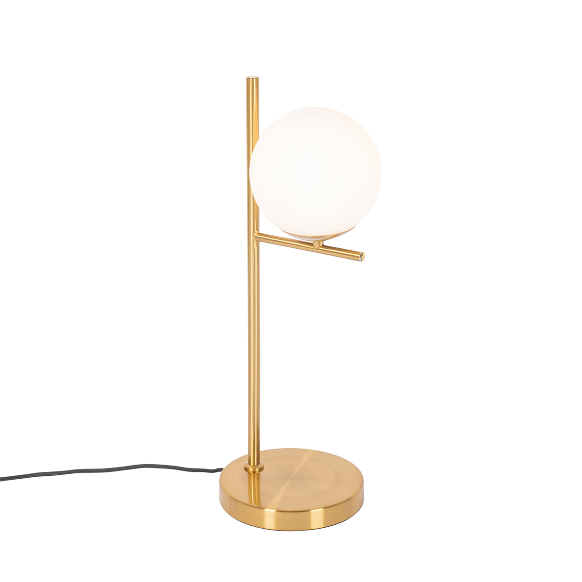 QAZQA Lampa stołowa Art Deco złota i opalowego szkła - Flore