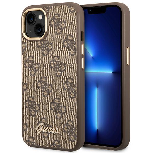 Guess GUHCP14SHG4SHW iPhone 14 6,1` brązowy/brown hard case 4G Vintage Gold Logo