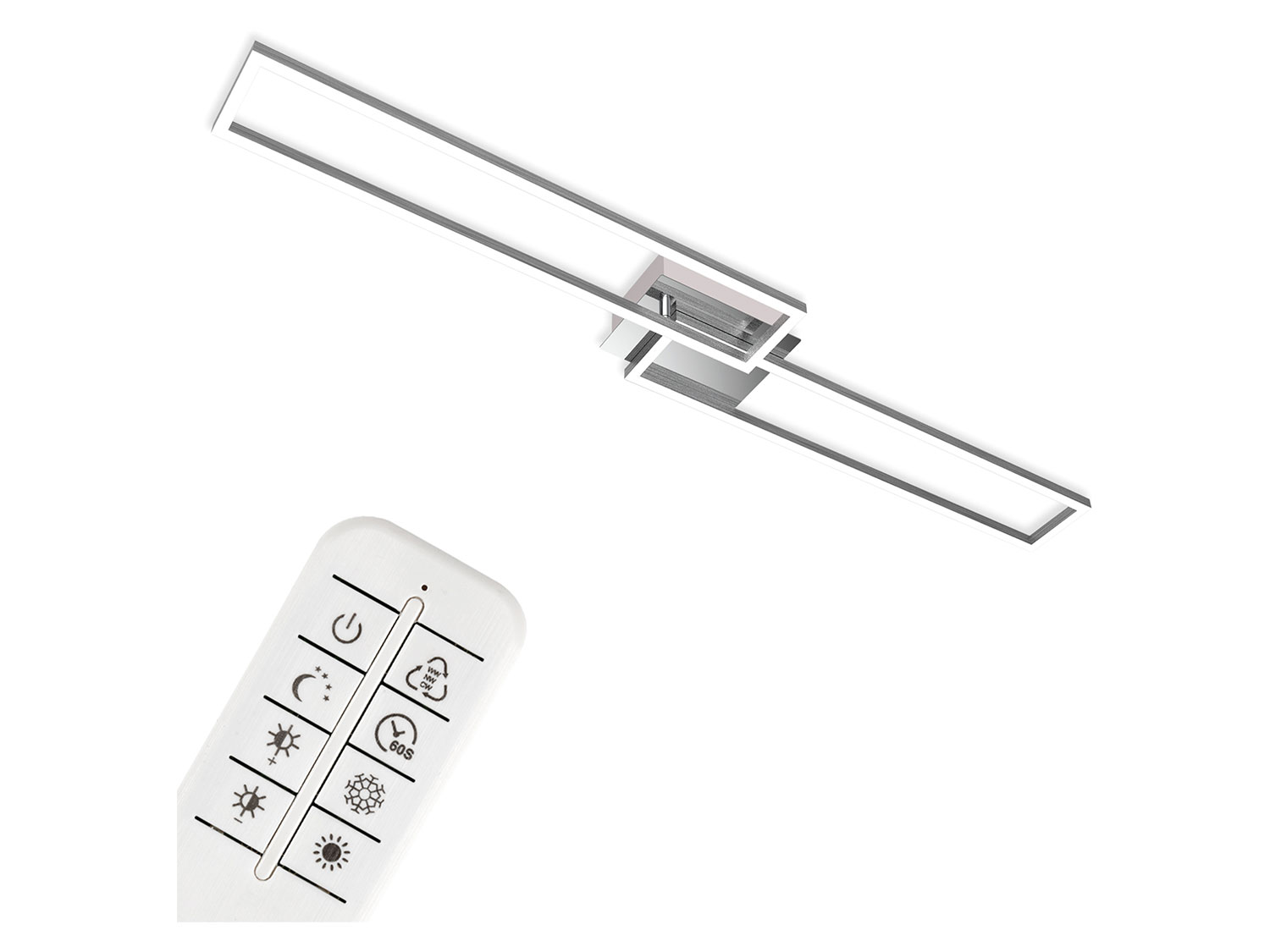 Briloner Lampa sufitowa LED 3145-018 z pilotem, chrom