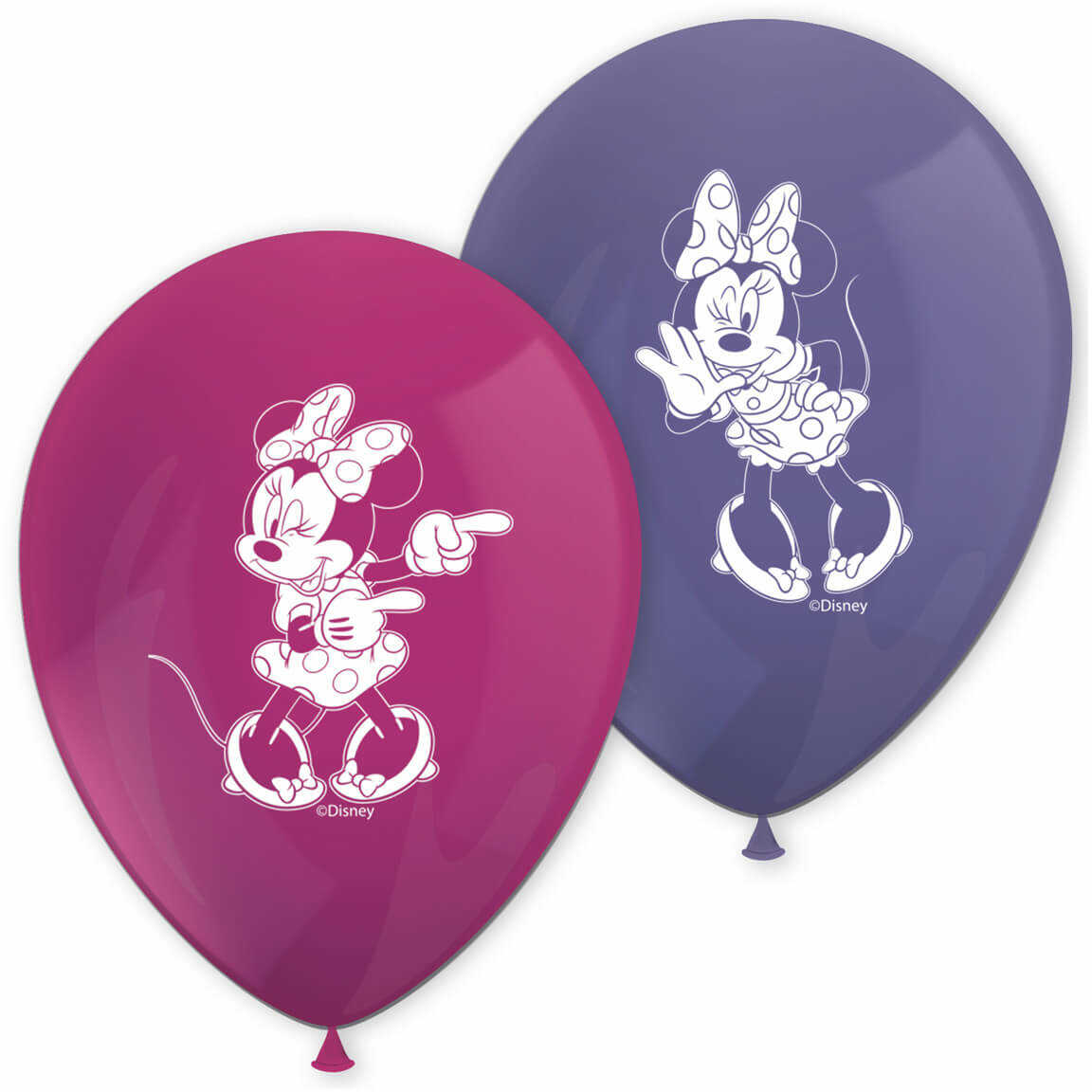 Balony urodzinowe Myszka Minnie - 28 cm - 8 szt.