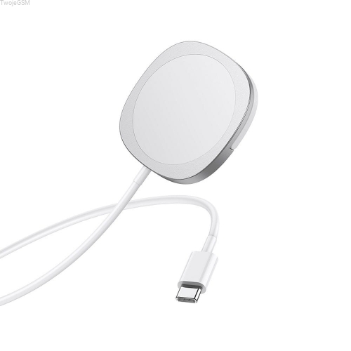 HOCO ładowarka indukcyjna do MagSafe Iphone Magnetic Fast charge 15W CW35 srebrna