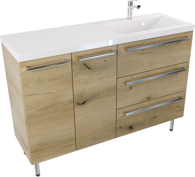 Szafka z umywalką ATHOS stojąca 120 cm prawa- Uchwyt Chromowany