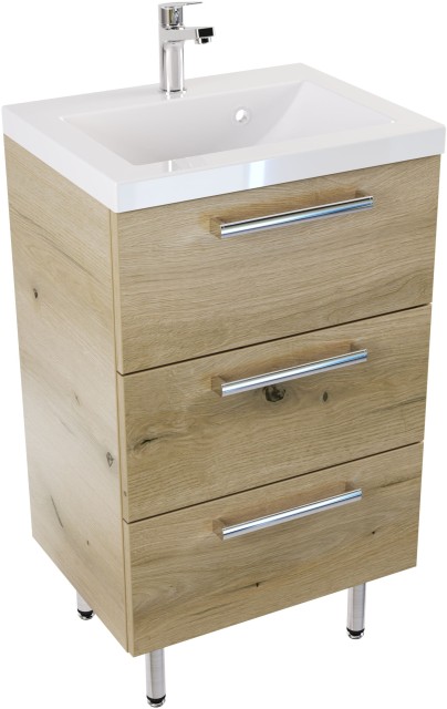 Szafka z umywalką ATHOS stojąca 50 cm - Uchwyt Chromowany