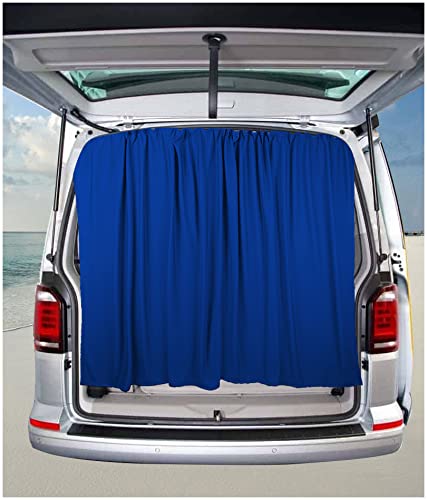 BREMER SITZBEZÜGE Klapa tylna, drzwi skrzydłowe, osłona bagażnika, ochrona przed słońcem, firanka, zasłona kompatybilna z VW T3 T4 Multivan Transporter Caravelle w kolorze niebieskim