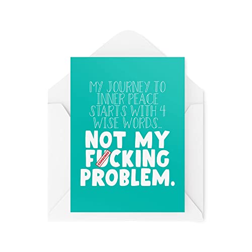 Śmieszne nowości kartki okolicznościowe | Moja podróż do wewnętrznego pokoju zaczyna się od 4 mądrych słów | Urodziny najlepszy przyjaciel | przekomarzanie się zabawny żart | CBH1332