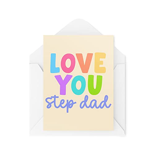 Śmieszne nowości kartki z życzeniami | Love You Step Dad | Urodziny Dzień Ojca Ojciec Tata Thinking Of You Banter Funny Joke | CBH1304